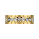 14K Yellow Gold Diamond Band with Hexagon Pattern - LR52180Y45JJ-Gabriel & Co.-Renee Taylor Gallery