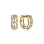 14K Yellow Gold Diamond Bujukan Huggie Earrings - EG14599Y45JJ-Gabriel & Co.-Renee Taylor Gallery