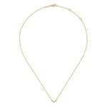 14K Yellow Gold V Shaped Diamond Bar Necklace - NK5423Y45JJ-Gabriel & Co.-Renee Taylor Gallery