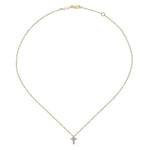 14K Yellow Gold Diamond Cross Pendant Necklace - NK1370Y45JJ-Gabriel & Co.-Renee Taylor Gallery