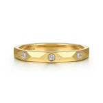 14K Yellow Gold Diamond Cut Stackable Ring - LR52875Y45JJ-Gabriel & Co.-Renee Taylor Gallery