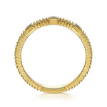 14K Yellow Gold Diamond Cut Stackable Ring - LR52880Y45JJ-Gabriel & Co.-Renee Taylor Gallery