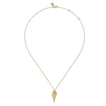 14K Yellow Gold Diamond Cut Wing Shape Pendant Necklace - NK7570Y45JJ-Gabriel & Co.-Renee Taylor Gallery