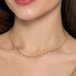14K Yellow Gold Diamond Drop Station Necklace - NK7233Y45JJ-Gabriel & Co.-Renee Taylor Gallery