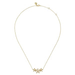 14K Yellow Gold Diamond Floral Bar Necklace - NK7935Y45JJ-Gabriel & Co.-Renee Taylor Gallery