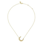 14K Yellow Gold Diamond Half Moon Diamond Cut Pendant Necklace - NK7559Y45JJ-Gabriel & Co.-Renee Taylor Gallery