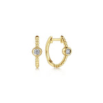 14K Yellow Gold Diamond Huggie Earrings – EG14420Y45JJ-Gabriel & Co.-Renee Taylor Gallery