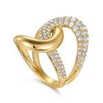 14K Yellow Gold Diamond Interlocking Ladies Ring – LR52586Y45JJ-Gabriel & Co.-Renee Taylor Gallery
