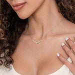 14K Yellow Gold Diamond Marquise Bar Necklace - NK7250Y45JJ-Gabriel & Co.-Renee Taylor Gallery