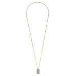14K Yellow Gold Diamond Pave Dog Tag Pendant Hollow Chain Necklace - NK6843-32Y45JJ-Gabriel & Co.-Renee Taylor Gallery