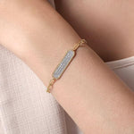 14K Yellow Gold Diamond Pavé Wide Bar Hollow Chain Bracelet - TB4583Y45JJ-Gabriel & Co.-Renee Taylor Gallery