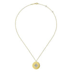 14K Yellow Gold Diamond Star Medallion Necklace - NK6947Y45JJ-Gabriel & Co.-Renee Taylor Gallery