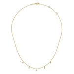 14K Yellow Gold Diamond Station Kite Droplet Necklace - NK6468Y45JJ-Gabriel & Co.-Renee Taylor Gallery