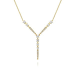 14K Yellow Gold Diamond Station Y Necklace - NK6654Y45JJ-Gabriel & Co.-Renee Taylor Gallery