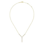 14K Yellow Gold Diamond Station Y Necklace - NK6654Y45JJ-Gabriel & Co.-Renee Taylor Gallery