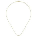 14K Yellow Gold Curved Bar Necklace with Diamond Stations - NK6137Y45JJ-Gabriel & Co.-Renee Taylor Gallery