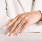 14K Yellow Gold Diamond Wide Band Easy Stackable Ring - LR52691Y44JJ-Gabriel & Co.-Renee Taylor Gallery