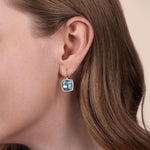 14K Yellow Gold Diamond and Blue Topaz Cushion Cut Earrings - EG14984Y45BT-Gabriel & Co.-Renee Taylor Gallery