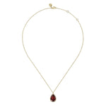 14K Yellow Gold Diamond and Flat Teardrop Garnet Necklace - NK7460Y45GN-Gabriel & Co.-Renee Taylor Gallery
