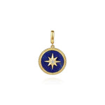 14K Yellow Gold Diamond and Lapis Bujukan Medallion Pendant 18mm - PT6645Y45LP-Gabriel & Co.-Renee Taylor Gallery