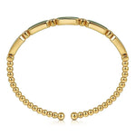 14K Yellow Gold Diamond and Malachite Bujukan Bangle - BG4940-62Y45MA-Gabriel & Co.-Renee Taylor Gallery