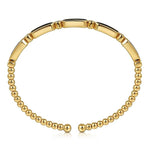 14K Yellow Gold Diamond and Onyx Bangle - BG4940-57Y45OX-Gabriel & Co.-Renee Taylor Gallery