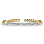 14K Yellow Gold DiamondPavé Bar Bujukan Split Bangle - BG4966-Y-Gabriel & Co.-Renee Taylor Gallery