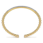 14K Yellow Gold DiamondPavé Bar Bujukan Split Bangle - BG4966-Y-Gabriel & Co.-Renee Taylor Gallery