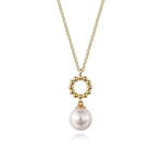 14K Yellow Gold Fresh Water Pearl Bujukan Drop Necklace - NK7289Y4JPL-Gabriel & Co.-Renee Taylor Gallery