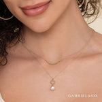 14K Yellow Gold Fresh Water Pearl Bujukan Drop Necklace - NK7289Y4JPL-Gabriel & Co.-Renee Taylor Gallery