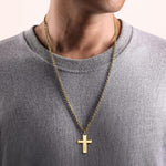 14K Yellow Gold Geometric Cross Pendant - PCM6578Y4JJJ-Gabriel & Co.-Renee Taylor Gallery