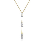 14K Yellow Gold Graduated Diamond Station Drop Y Necklace - NK7209Y45JJ-Gabriel & Co.-Renee Taylor Gallery