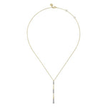 14K Yellow Gold Graduated Diamond Station Drop Y Necklace - NK7209Y45JJ-Gabriel & Co.-Renee Taylor Gallery