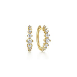 14K Yellow Gold Graduating Diamond Huggie Earrings - EG15131Y45JJ-Gabriel & Co.-Renee Taylor Gallery