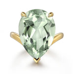 14K Yellow Gold Green Amethyst Pear Ladies Ring - LR52522Y4JGA-Gabriel & Co.-Renee Taylor Gallery
