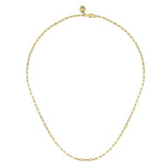 14K Yellow Gold Hollow Paper Clip Chain Necklace - NK6768H-20Y4JJJ-Gabriel & Co.-Renee Taylor Gallery