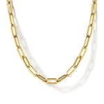 14K Yellow Gold Hollow Paper Clip Chain Necklace - NK6769H-Gabriel & Co.-Renee Taylor Gallery