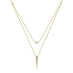 14K Yellow Gold Layered Pavé Diamond Bar and Spike Pendant Necklace - NK6009Y45JJ-Gabriel & Co.-Renee Taylor Gallery
