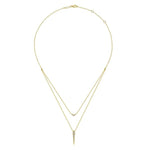 14K Yellow Gold Layered Pavé Diamond Bar and Spike Pendant Necklace - NK6009Y45JJ-Gabriel & Co.-Renee Taylor Gallery