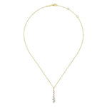 14K Yellow Gold Linear Cubic Zirconia Cluster Pendant Necklace - NK4970Y44JJ-Gabriel & Co.-Renee Taylor Gallery