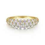 14K Yellow Gold Multi Row Diamond Ring - LR52011Y45JJ-Gabriel & Co.-Renee Taylor Gallery