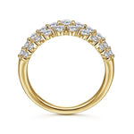 14K Yellow Gold Multi Row Diamond Ring - LR52011Y45JJ-Gabriel & Co.-Renee Taylor Gallery