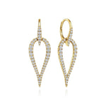 14K Yellow Gold Open Diamond Teardrop Leverback Earrings - EG13833Y45JJ-Gabriel & Co.-Renee Taylor Gallery