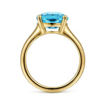 14K Yellow Gold Oval Blue Topaz Classic Ring - LR52178Y4JBT-Gabriel & Co.-Renee Taylor Gallery