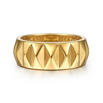 14K Yellow Gold Pyramid Bold Stackable Ring - LR52914Y4JJJ-Gabriel & Co.-Renee Taylor Gallery