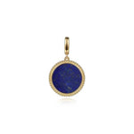 14K Yellow Gold Round Lapis Inlay Pendant - PT6617Y4JLP-Gabriel & Co.-Renee Taylor Gallery