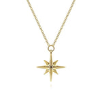 14K Yellow Gold Star Pendant Necklace - NK6524Y4JJJ-Gabriel & Co.-Renee Taylor Gallery