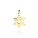 14K Yellow Gold Star of David Pendant - PTM6537Y4JJJ-Gabriel & Co.-Renee Taylor Gallery