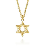14K Yellow Gold Star of David Pendant - PTM6537Y4JJJ-Gabriel & Co.-Renee Taylor Gallery