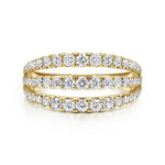 14K Yellow Gold Three Row Diamond Ring - LR52002Y45JJ-Gabriel & Co.-Renee Taylor Gallery
